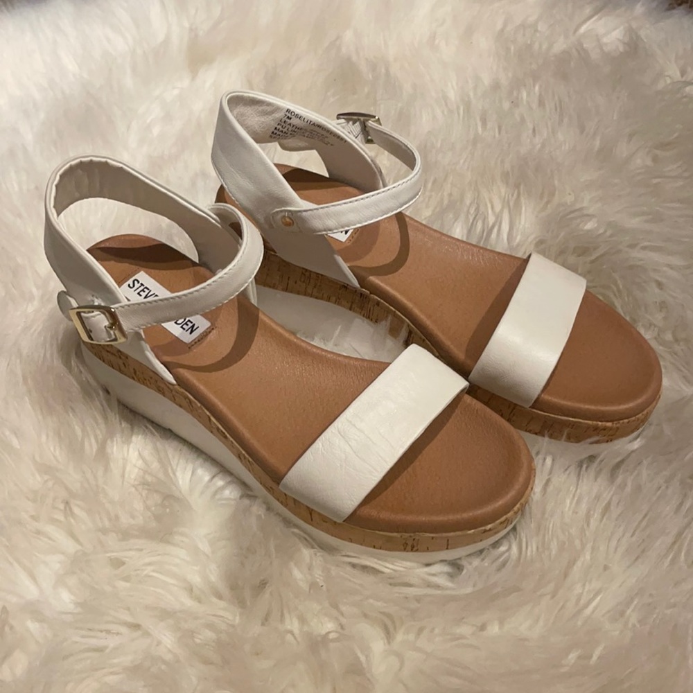 Steve Madden White Platforms
